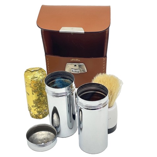 Vintage leather shaving kit - shaving,