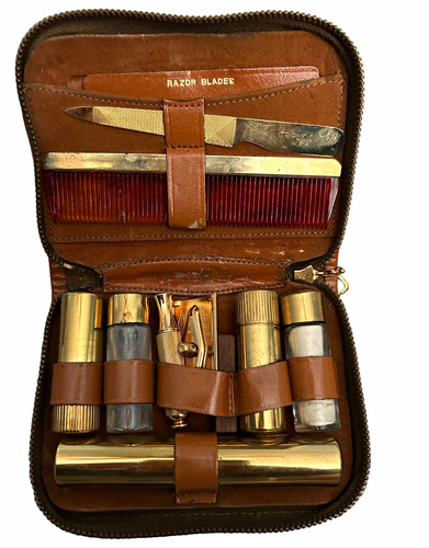 Vintage travel shaving kit - travel,