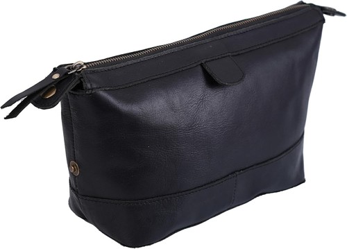 Black toiletry bag travel - toiletry,