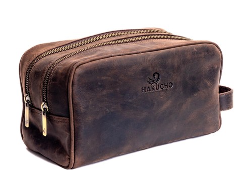 Full grain leather toiletry - full,