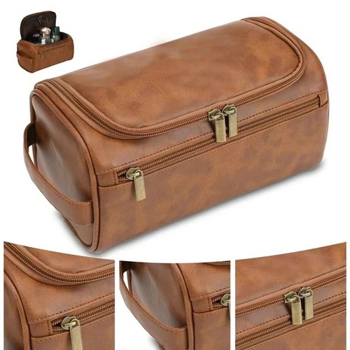 Leather travel toiletry - leather,