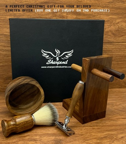 Brown piece shaving set - brown, 5