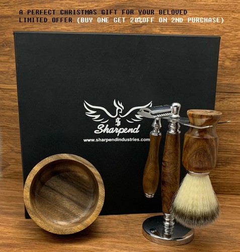 Brown piece shaving set - piece,